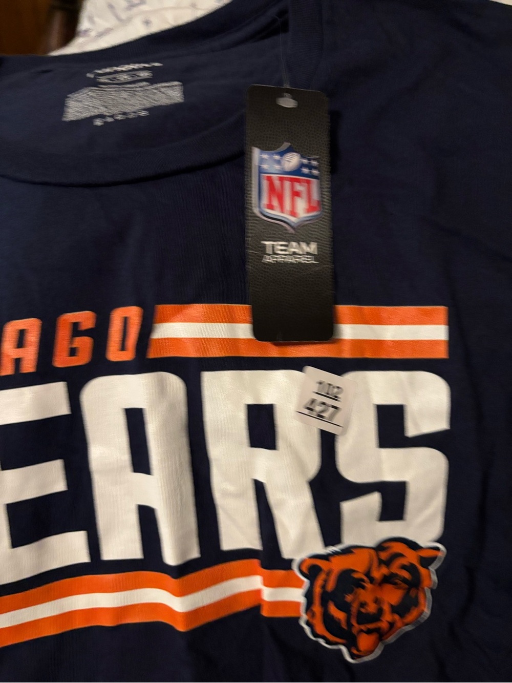 Fanatics Navy Chicago Bears Short Sleeve Tee with Orange & White Accents